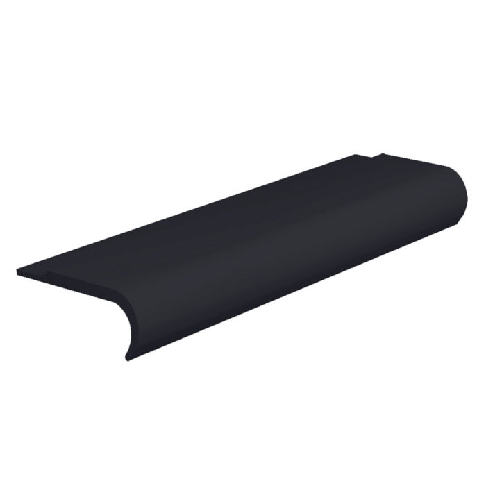 ROPPE Rubber 0.25" Thick x 108" Wide x 1.75" Length Stair Nose in Black